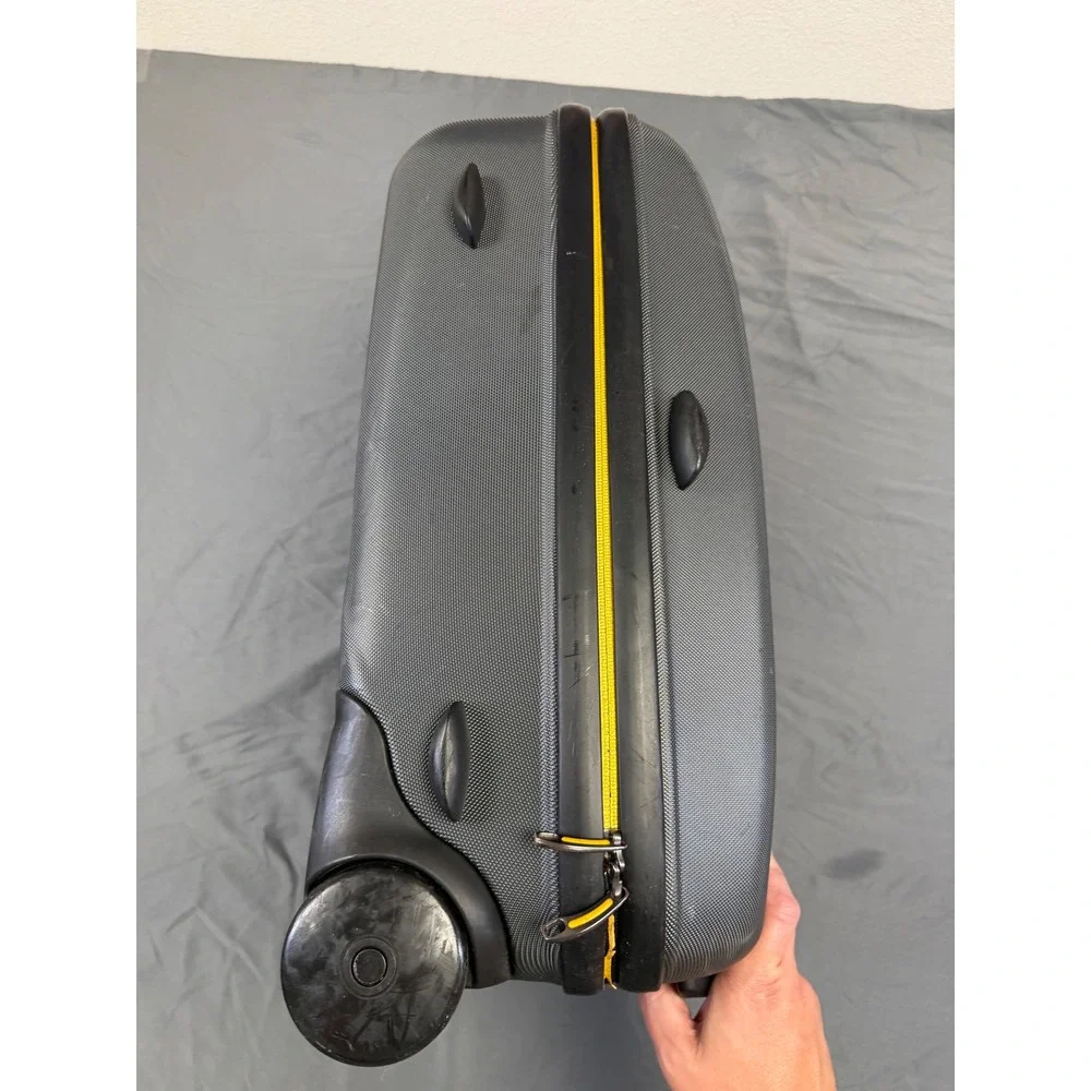 Nike Brasil CBF Rolling Suitcase Grey Yellow Hardshell Carryon Luggage Soccer